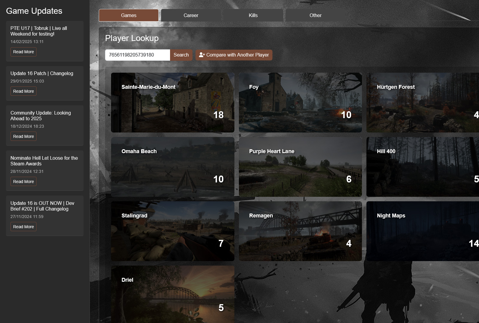 Hell Let Loose Player Stats - Performance tracking for HLL players